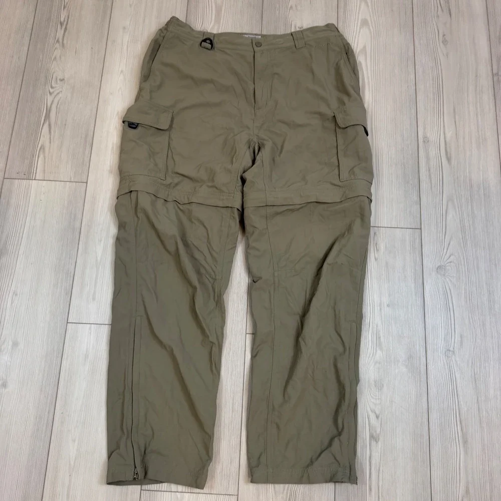 Columbia GRT Mens Convertible Cargo Pants Green Large 32 Inseam EM8166